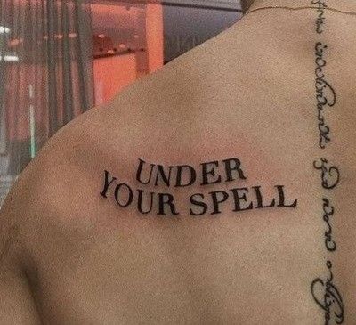 Spell Tattoo, Harry Potter References, Writing Tattoos, Under Your Spell, Tattoo Graphic, Dad Tattoos, Real Tattoo, Back Tattoos, Iphone Background Wallpaper