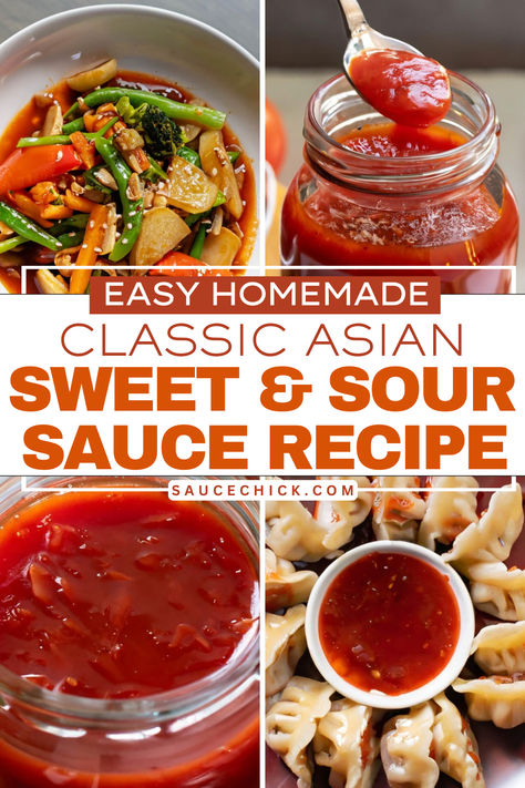 Sweet and Sour Sauce Recipe Chinese Sweet And Sour Sauce, Recipe Sweet And Sour Sauce, Sweet And Sour Sauce Recipe, Homemade Sweet And Sour Sauce, Sweet N Sour Sauce Recipe, Sweet Sour Sauce, Pot Stickers, Recipe Sweet, Sweet And Sour Sauce