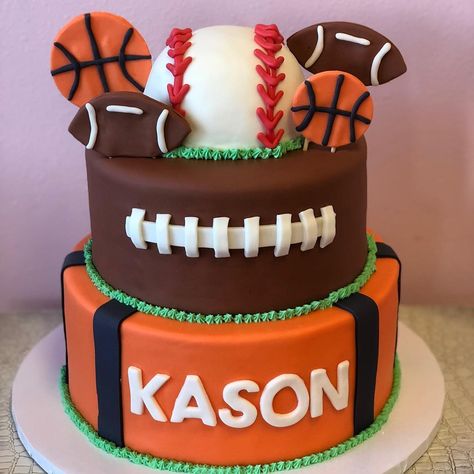 Sports Birthday Cakes, Sports Themed Cakes, Sports Baby Shower Theme, Sports Theme Birthday, Sports Birthday Party, Sport Cakes, Birthday Boys, Sports Baby, Birthday Stuff