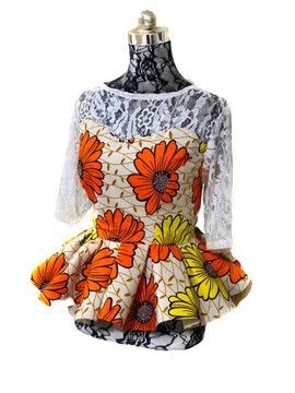 Buy African peplum tops | Dashiki and African prints - Afrikrea African Peplum Top, Peplum Top With Skirt, African Blouses, Ankara Clothing, Plus Size Peplum, Ankara Tops, African Tops, Dress Ankara, African Skirts