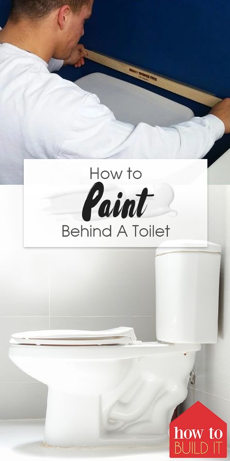 Paint Behind Toilet, Toilet Paint Ideas, Paint Toilet, Diy Bathroom Paint, How To Paint Behind A Toilet, Behind Toilet, Paint Hacks, How To Remove Wallpaper, Painted Vanity Bathroom