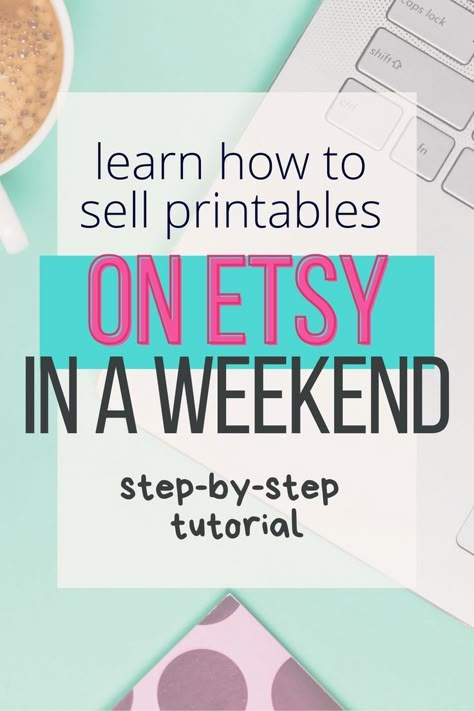 You can learn how to set up your Esty shop in a weekend and start making money online. With no design skills ( like I did!) Learn how to make printables in canva & powerpoint, practical tips, step by step instructions to set up your Etsy shop the right way. #affiliate #promotion Sell Printables On Etsy, Printables To Sell, Sell Printables, Selling Printables, Starting An Etsy Business, Hustles For Women, Side Hustles For Women, Printables On Etsy, Etsy Tips