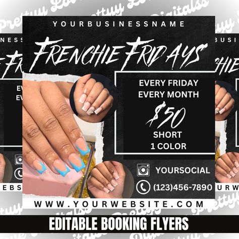 Nail Special Flyer♥️ Promoting your business is crucial if you want to attract new customers. PRODUCT This is a digital download. No physical product will be shipped to you. Complete your purchase to receive and download instantly. WHAT'S INCLUDED? - 1080X1080px Canva Flyer Template - PDF Link To Access Canva Template - Template Instructions - Lifetime Access to Template! HOW TO DOWNLOAD? Go to your Etsy account. Select "Purchases and reviews" and next to your order, select "Download files". You cannot download it from your Etsy app. REFUND/RETURN If you have any concerns, feel free to send me a message and I will gladly help you! Thank you for your support. Make sure to visit my store for more products! If you are satisfied with your order, don't forget to leave a review 😊 Nail Giveaway Post Ideas, Nail Sale Flyer, Nail Deal Flyers, Nail Flyer Ideas, Nail Special Flyer, Nail Flash, Nail Suite, Nail Tech Flyer, Promotion Flyer