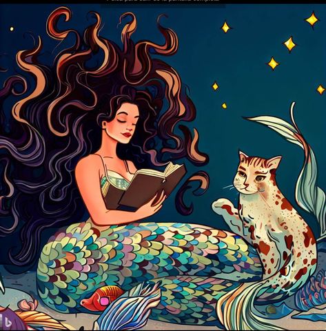 Mermaid Reading A Book, Mermaid Reading, Fantasy Mermaids, Water Nymphs, Mermaid Painting, Mermaid Life, Sea Witch, Disney Princess Pictures, Reading A Book