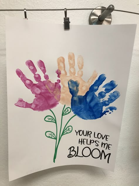 Mother’s Day Toddler Art Craft, Baby Art Projects Mothers Day, Mother Day Art For Toddlers, Mothers Day Crafts For 1 Year, Your Love Helps Me Bloom Craft, Mother’s Day Daycare Crafts, Mothers Day Canvas Painting Ideas Preschool, Mom Crafts For Toddlers, Mother Day Hand Print Ideas