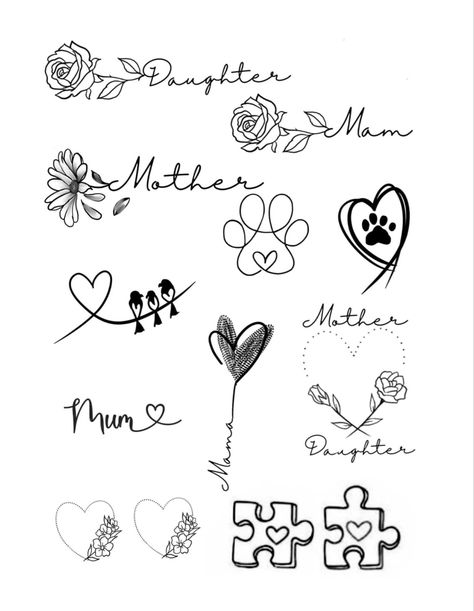 Mother And Daughter Tattoos Meaningful, Meaningful Mom And Daughter Tattoos, Mother Daughter Tattoos Meaningful, Tattoo Doodles, Homemade Tattoos, Mom Daughter Tattoos, Tattoos Meaningful, Daughter Tattoos, Mother Daughter Tattoos