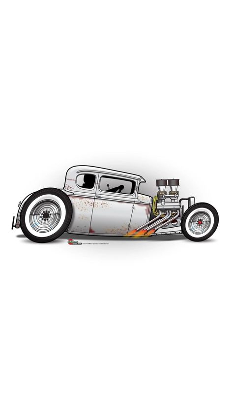 Rat Rod Tattoo, Rat Rod Drawings, Chopped Cars, Hot Rod Art, Car Drawing Pencil, Hot Rod Tattoo, Hotrod Art, V8 Cars, Unconventional Materials