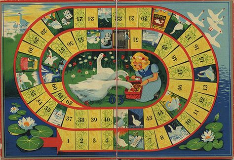 Ganzenbord - Vintage boardgame Moksha Patam, Bord Games, Fantasy Board Games, Vintage Board Game, Old Board Games, Weird Vintage, Board Game Design, Kids Illustration, Vintage Board Games