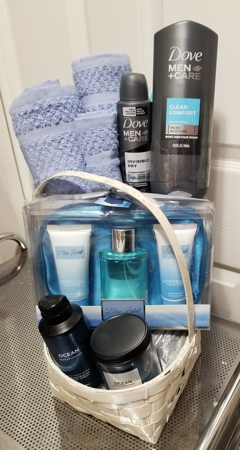 Hygiene Gift Basket Ideas For Men, Hygiene Basket For Men, Men’s Self Care Basket, Self Care Gift Basket For Men, Gift Baskets For Your Boyfriend, Baskets For Your Boyfriend, Mens Self Care Basket, Basket For Your Boyfriend, Men Hygiene