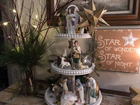 Tiered Tray Decorating & More | Nativity Christmas tier | Facebook 3 Tier Tray, The Christmas Story, Nativity Christmas, Tiered Stand, Tiered Trays, Christmas Story, A Christmas Story, Tiered Tray, Nutcracker