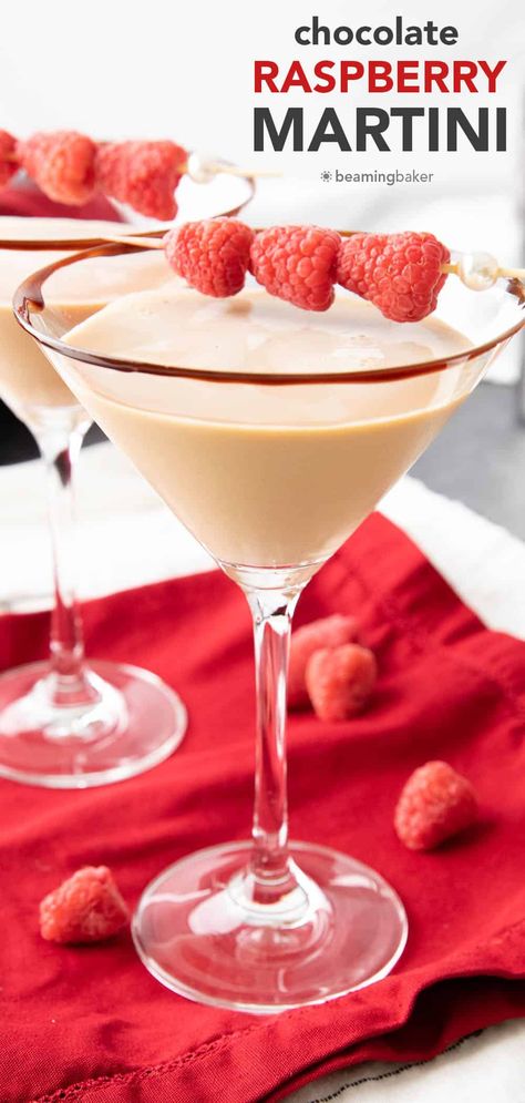 Chocolate Raspberry Martini Recipe, Chocolate Raspberry Martini, Raspberry Martini Recipe, Raspberry Martini, Vegan Coffee Creamer, Chocolate Martini Recipe, Raspberry Drink, Raspberry Cocktail, Chocolate Cocktails