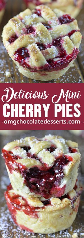 Mini Cherry Pies, Cherry Pies, Resep Pasta, Cherry Pie Recipe, Coconut Dessert, Brownie Desserts, Cherry Recipes, Favorite Pie, Oreo Dessert