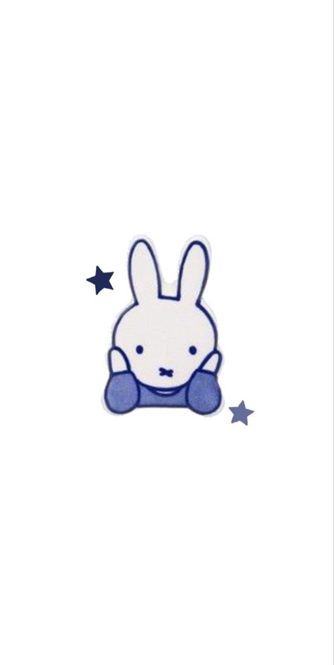 Blue Rabbit Aesthetic, Blue Bunny Wallpaper, Bunny Widget, Miffy Print, Blue Miffy, Newjeans Core, Blue Widget, Wallpaper Matching, Baby Blue Wallpaper