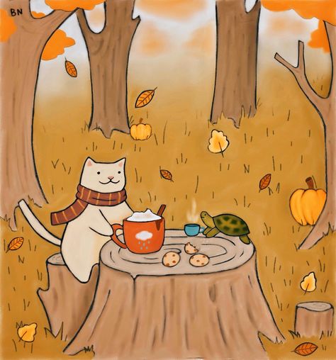 Autumn Scenes, Autumn Coffee, Halloween Clipart, Autumn Cozy, Autumn Art, Fall Wallpaper, Cozy Fall, Halloween Art, Fall Vibes