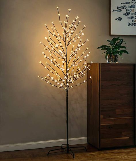 Amazon.com: Twinkle Star 6 Feet 208 LED Cherry Blossom Tree Light for Home Festival Party Wedding Indoor Outdoor Christmas Decoration, Warm White (1 Pack): Home & Kitchen Led Cherry Blossom Tree, Bedroom Fall Decorations, Outdoor Tree Lighting, Electric Material, Flower Bulb, Wedding Indoor, Outdoor Trees, Led Tree, Tree Lamp