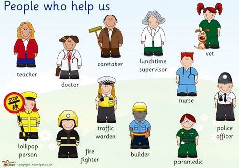 People who help us Community Helpers Pictures, Community Helpers Preschool Activities, Community Jobs, Animals Name In English, Community Helpers Theme, Community Workers, People Who Help Us, Teacher's Pet, Pet People