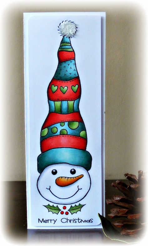 Just Love To Stamp: Woodware love the hat and Rudolph and friends Woodware Stamps, Xmas Drawing, Christmas Bookmarks, Simple Christmas Cards, Christmas Rock, Christmas Card Art, Bake Off, Watercolor Christmas Cards, Xmas Card