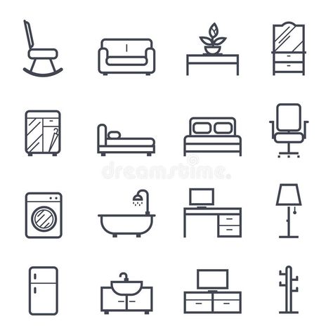 Furniture Icon Bold Stroke. On White Background. Vector Illustration , #sponsored, #Bold, #Stroke, #Furniture, #Icon, #Vector #ad Furniture Icon, Cleaning Icons, Drawing Furniture, Map Symbols, Corporate Logo Design, Furniture Design Sketches, Furniture Logo, Leaflet Design, Blue Furniture