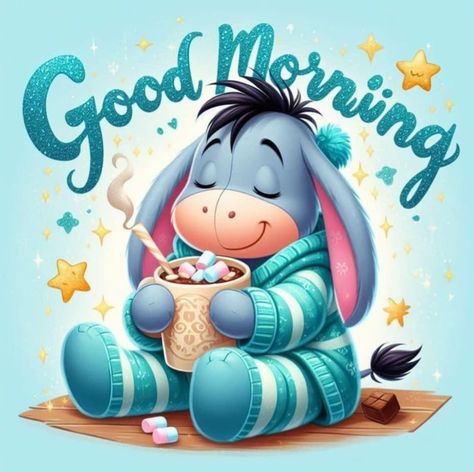 Eeyore Quotes, Eeyore Pictures, Pooh Pictures, Good Morning Cartoon, Evening Quotes, Happy Day Quotes, Good Morning Funny Pictures, Winnie The Pooh Pictures, Cute Good Morning Images