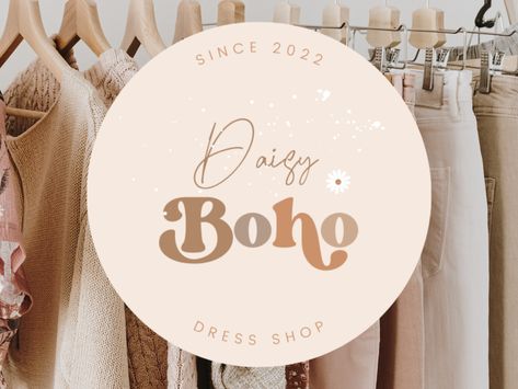 Daisy Logo Design, Boho Logo Design, Logo Retro, Boho Logo, Photoshoot Studio, Boho Boutique, Logo Modern, Logo Diy, Boutique Logo