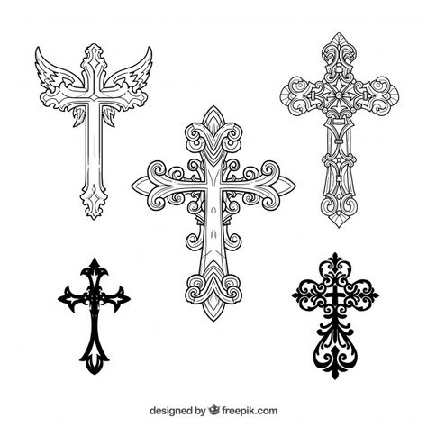 Different Crosses, Inca Cross, Small Cross Tattoos, Cross Drawing, Cross Tattoos For Women, Zestaw Ikon, Cross Tattoo For Men, Cross Tattoo Designs, Tattoo Simple