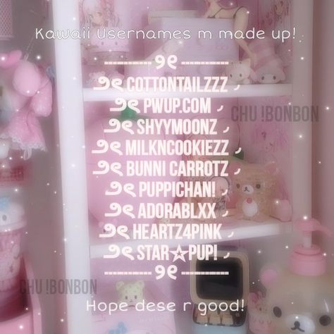 Melody Username Ideas, Kawaii Display Names, Kawaiicore Usernames, Cutecore Names Ideas, Cutecore Stationery, Cutecore Username Ideas, Cute Discord Names, Kawaii Usernames, Cutecore Usernames