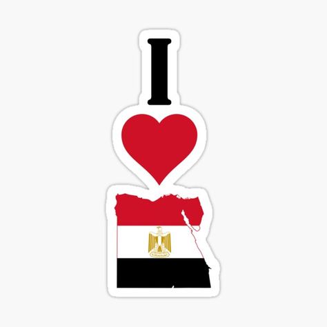 A unique vertical design with "I Love Egypt" or "I Heart Egypt" going vertically from top to bottom and a map of Egypt filled in with the Egypt national flag. These are great for proud Egyptian people and anybody who love the beautiful country of Egypt. • Millions of unique designs by independent artists. Find your thing. Egypt Letters, Egypt Flag Aesthetic, Egyptian Stickers, Map Of Egypt, Egyptian Flag, Egypt Flag Sticker, Egypt Country, Egyptian People, Egypt Flag