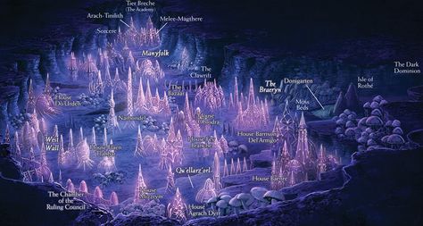 Menzoberranzan Map, Lolth Drow Aesthetic, Drow City, Dnd Environment, Dnd Scenery, Mroczny Elf, Dungeon Art, Elf City, Drizzt Do Urden