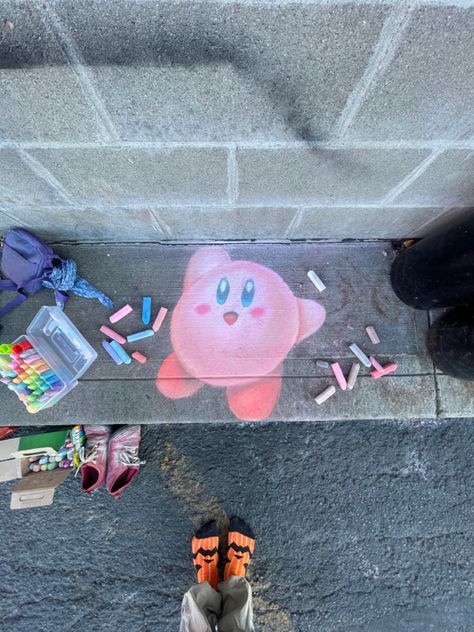 Chalk Art, Kirby, Chalk, Art