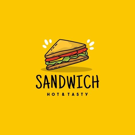 Creative sandwich icon logo illustration... | Premium Vector #Freepik #vector #logo #food #cartoon #bread Sandwich Logo Design Ideas, Sandwich Logo Design, Logo Food Design, Sandwich Vector, Cartoon Sandwich, Sandwich Logo, Sandwich Illustration, Sandwich Drawing, Cartoon Bread