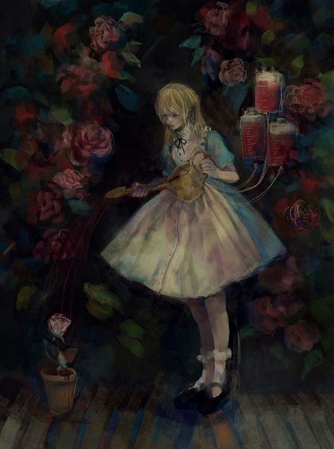 Pretty Art Paintings, Profile Picture Music, Allison Core Aesthetic, Dreamcore Drawing, Fairytale Horror, Horror Reference, Dark Alice In Wonderland, Wonderland Artwork, Alice In Wonderland Aesthetic