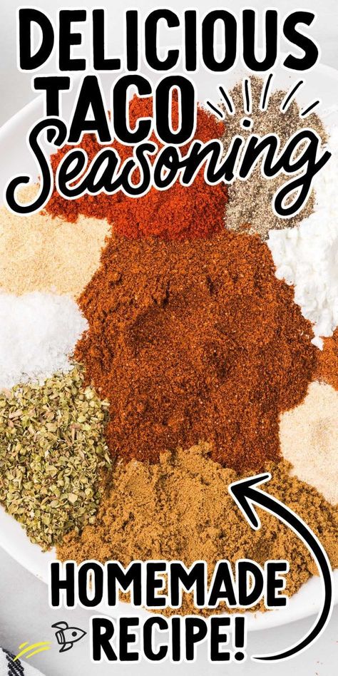 Taco Tuesday just got even better with this homemade taco seasoning recipe full of rich and flavorful spices. Taco Seasoning Homemade, Taco Meat Seasoning, Taco Seasoning Mix Recipe, Tacos Dinner, Taco Seasoning Ingredients, Pizza Taco, Taco Pasta Salad, Homemade Taco Seasoning Mix, Taco Seasoning Mix