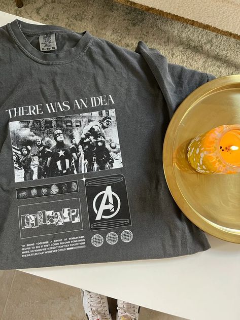 Avengers Tshirt Design, Avengers T Shirt, Avengers Campus, Minimalist Tshirt, Avengers Shirt, Bleach Shirt, Avengers Outfits, Bday Wishlist, Graphic Shirt Design