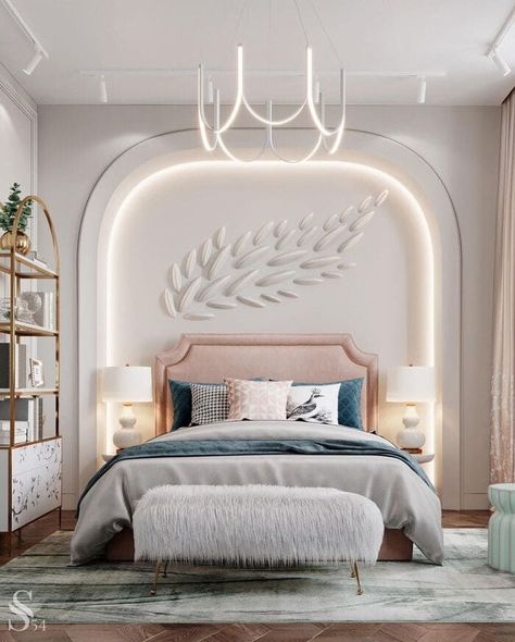 Studia 54 Creates Unique and Glamorous Kids Spaces Hiasan Bilik Tidur, Modern Luxury Bedroom, Modern Bedroom Interior, Bad Inspiration, Kids Interior Room, Girl Bedroom Designs, Bedroom Bed Design, Teen Bedroom Decor, Bedroom Furniture Design