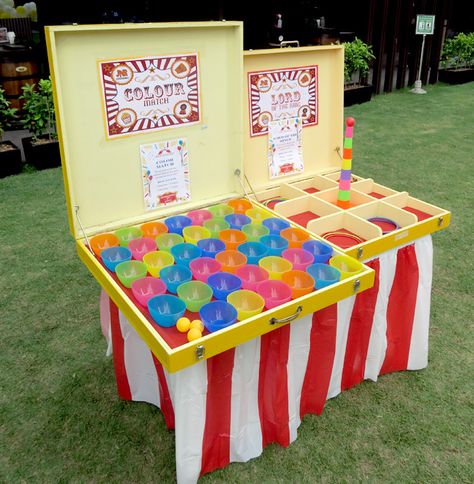 State Fair Games Diy, Diy Carnival Games For Kids, Easy Carnival Games, Games For Birthday Parties, Carnival Party Ideas, Circus Games, Vintage Fairground, Carnival Party Games, School Carnival Games