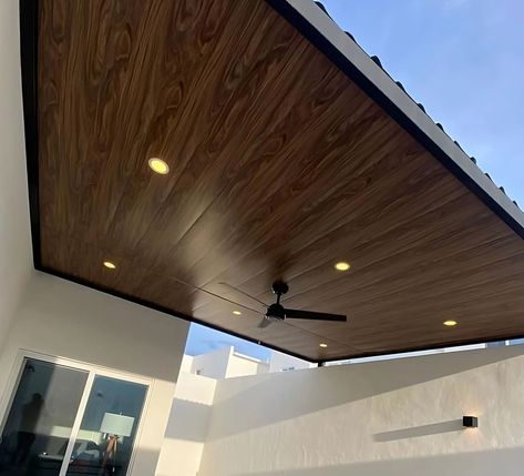 Panelmot PVC Cielorrasos Ideas, Pvc Ceiling Design, Porch Ceiling, Pvc Ceiling, House Construction Plan, Pvc Panels, Pergola Patio, Garage Design, Drywall