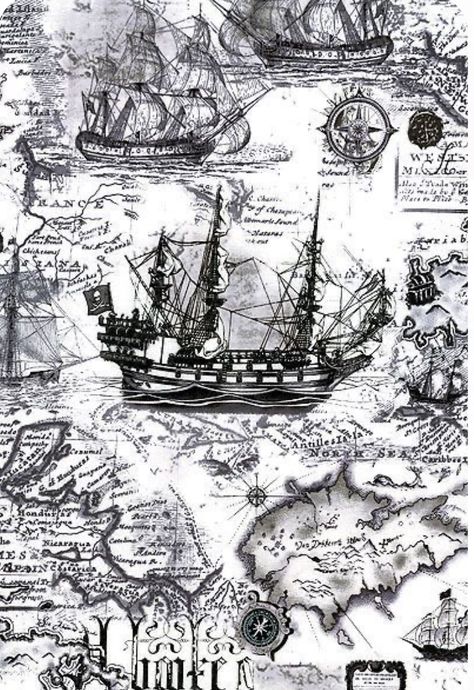 طابع بريدي, Pirate Art, Buried Treasure, Ship Drawing, Nautical Art, Treasure Maps, Old Maps, Fantasy Map, Old Map