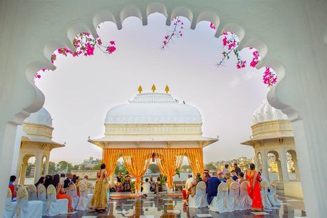 Wedding at Taj lake Palace, Udaipur. Taj Lake Palace Udaipur Wedding, Taj Lake Palace Udaipur, Lake Palace Udaipur, Fort Wedding, Taj Lake Palace, Wedding Decorations Indian, Cost Of Wedding, Udaipur Wedding, Indian Palace