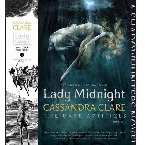 Paperback cover of Lady Midnight with spine art -- the Wild Hunt rides above Emma and the Santa Monica pier. Julian Blackthorn, Emma Carstairs, Thomas Carlyle, The Lunar Chronicles, Lady Midnight, Lord Of Shadows, Dark Artifices, Cassie Clare, Cassandra Clare Books