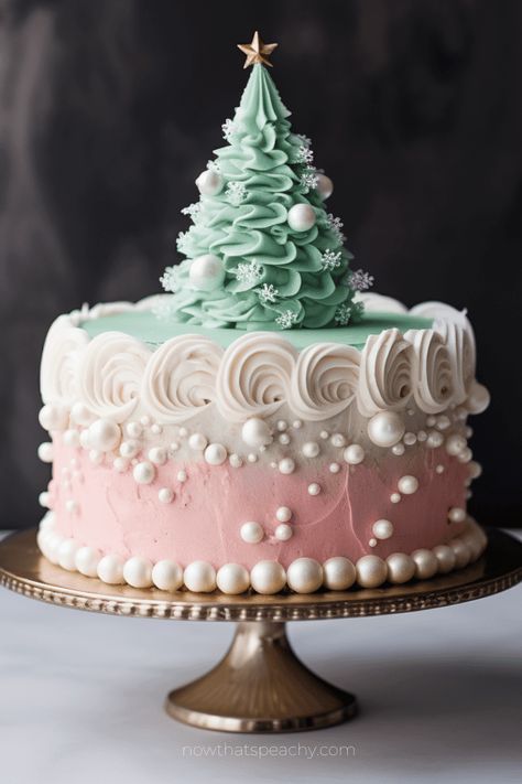 Lambeth Style Christmas Cake, Lambeth Christmas Cake, Pastel Christmas Cake, Christmas Theme Birthday Cake, Christmas Vintage Cake, Christmas Cake Designs Awesome, 2 Tier Christmas Cake, Christmas Cake Buttercream, Christmas Cake Decoration Ideas