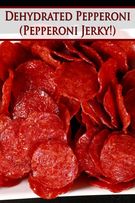 Easy Pepperoni Jerky [Dehydrated Pepperoni Slices] Pepperoni Jerky Recipe, Dehydrated Camping Food, Jerky Recipes Dehydrator, Dehydrator Recipes Fruit, Jerkey Recipes, Best Food Dehydrator, Dehydrating Food Storage, Best Survival Food, Best Freeze Dried Food