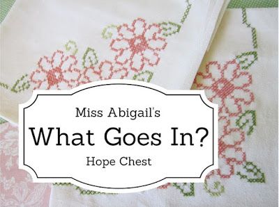 What Goes Into Miss Abigail's Hope Chest? -- an article that explains how to choose and includes a basic list of items to include in a hope chest. Hope Chests, Chest Ideas, Life After High School, Cedar Chest, My Hope, Wood Working Gifts, Gentle Parenting, An Article, Woodworking Tips