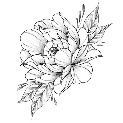 Floral Tattoo Stencil, Flower Tattoo Stencils, Angel Tattoo Designs, Floral Tattoo Sleeve, Creepy Tattoos, Geniale Tattoos, Peonies Tattoo, Tattoo Stencil Outline, Floral Tattoo Design