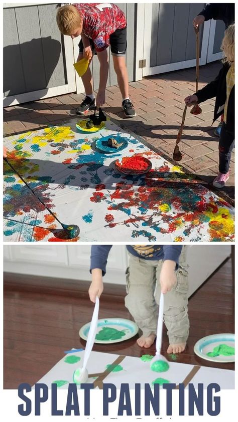 Paint Games Outdoor, Outdoor Art Eyfs, Creative Art Activity For Preschoolers, Creative Outdoor Activities, Outside Painting For Kids, Outside Art Preschool, Outdoors Activities Preschool, Eyfs Outdoor Activities Ideas, Outdoor Activity Ideas Preschool