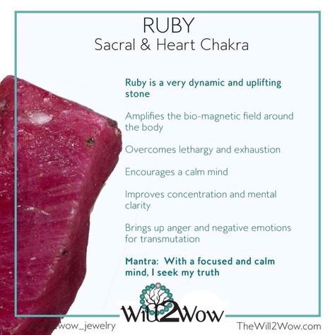 Crystal Healing with Ruby. Ruby is the Birthstone for July! Ruby Healing Properties, Ruby Meaning Crystals, Ruby Crystal Meaning, Ruby Benefits, Healing Crystal Bracelets, Raw Ruby, Crystal Guide, Crystals Healing Properties, Spiritual Crystals