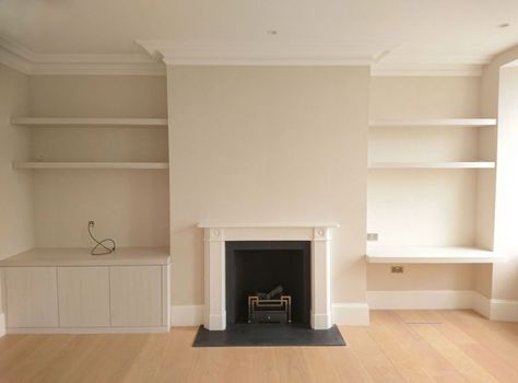 Alcove shelving & cupboards handcrafted for a home in Bath - Bath Bespoke Large Alcove Ideas, Alcove Corner Desk, Alcove Desk Ideas, Alcove Fireplace, Fireplace Alcove, Alcove Storage Living Room, Alcove Desk, Alcove Ideas Living Room, Alcove Ideas