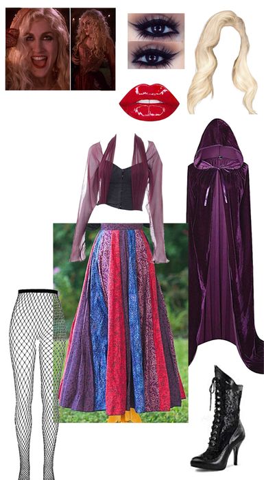 Sanderson Sister Inspired Outfits, Sanderson Sister Disney Bounding, Sarah Sanderson Costume Diy, Sarah Makeup Hocus Pocus, Sarah Sanderson Makeup, Hocus Pocus Disneybound, Sarah Costume Hocus Pocus, Sarah Sanderson Costume, Sanderson Sisters Costumes