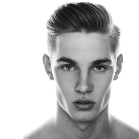 Men Vintage Hairstyle, 1920s Mens Hair, Old School Hairstyles, Vintage Hairstyles For Men, Vintage Haircuts, Growing Facial Hair, Chiseled Jawline, Stylish Short Haircuts