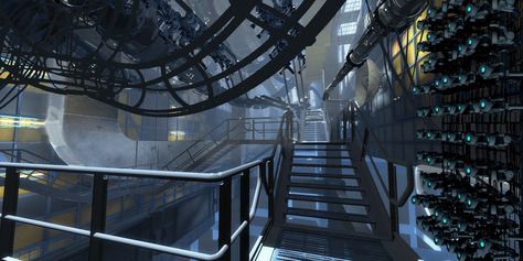 PORTAL 2 Portal Screenshots, Portal 2 Concept Art, Portal 2 Wallpaper, Futuristic Hallway, Portal 2 Game, Aperture Laboratories, Art Explosion, Scifi Artwork, Portal Art