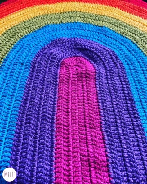 Melu Crochet: Plainbow Blanket – MELU Crochet Rainbow Crochet Blankets, Crochet Rainbow Blanket, Rainbow Crochet Blanket Pattern, Rainbow Crochet Blanket, Rainbow Afghan, Crochet Blanket Rainbow, Fox Baby Blanket, Crochet Patterns For Blankets, Baby Floor Mat